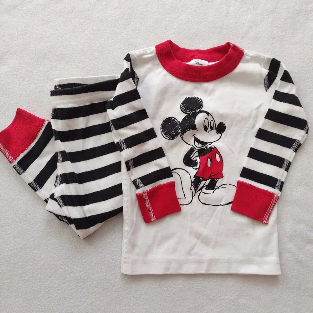 Hanna Andersson Disney Pajama Set 2T Mickey Mouse Organic Cotton Long Johns - Picture 9 of 9